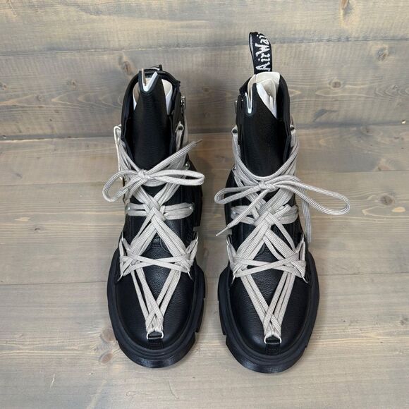 NIB Dr. Martens x Rick Owens 1460 DMXL Megalace RO Black Leather Boots US 10.5 - Picture 4 of 12